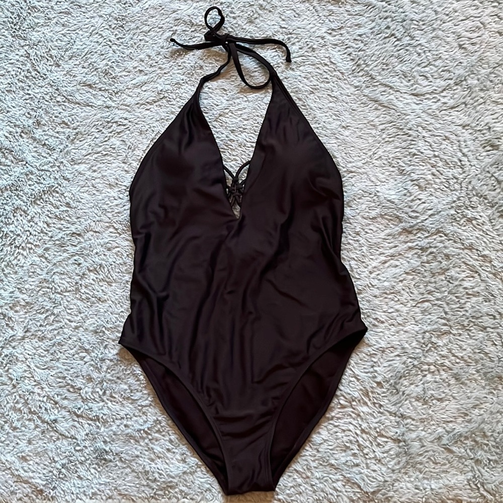 Xhiliration Black One Piece Bathing Suit